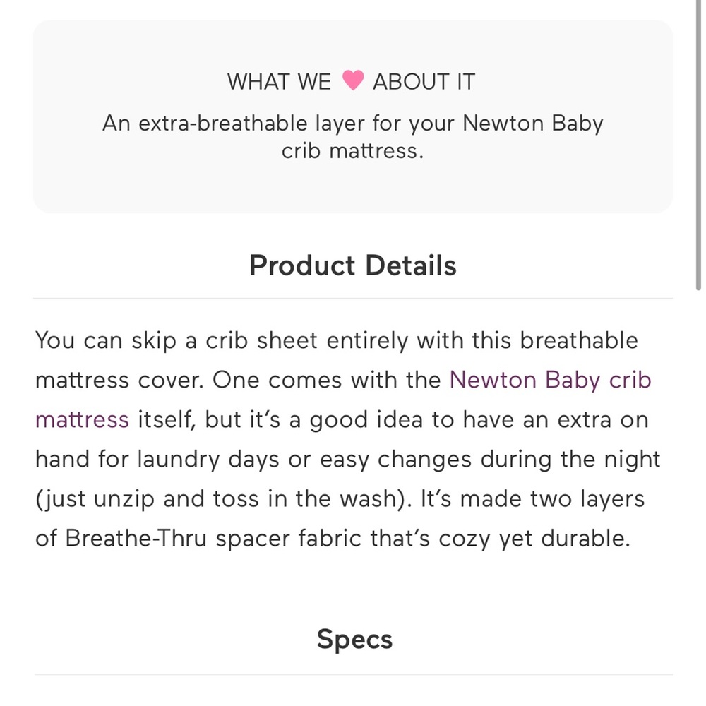 Newton Baby Mattress cover. Brand New, never used.